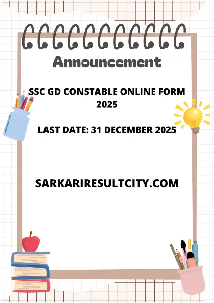 SSC GD Constable Online Form 2025