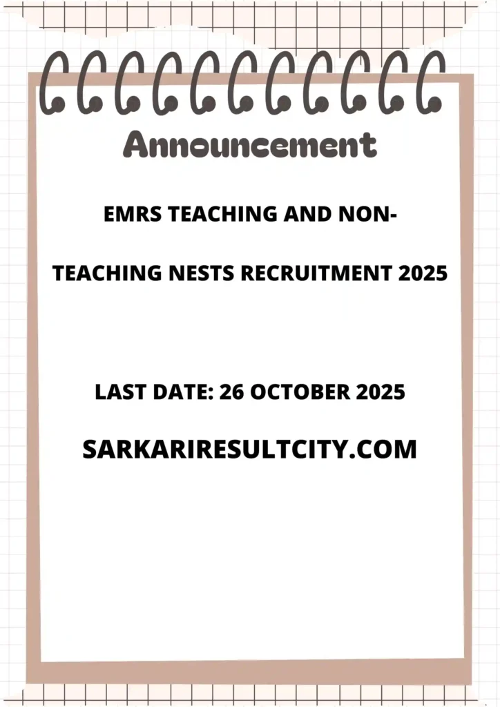 EMRS Teaching and Non-Teaching NESTS Recruitment 2025