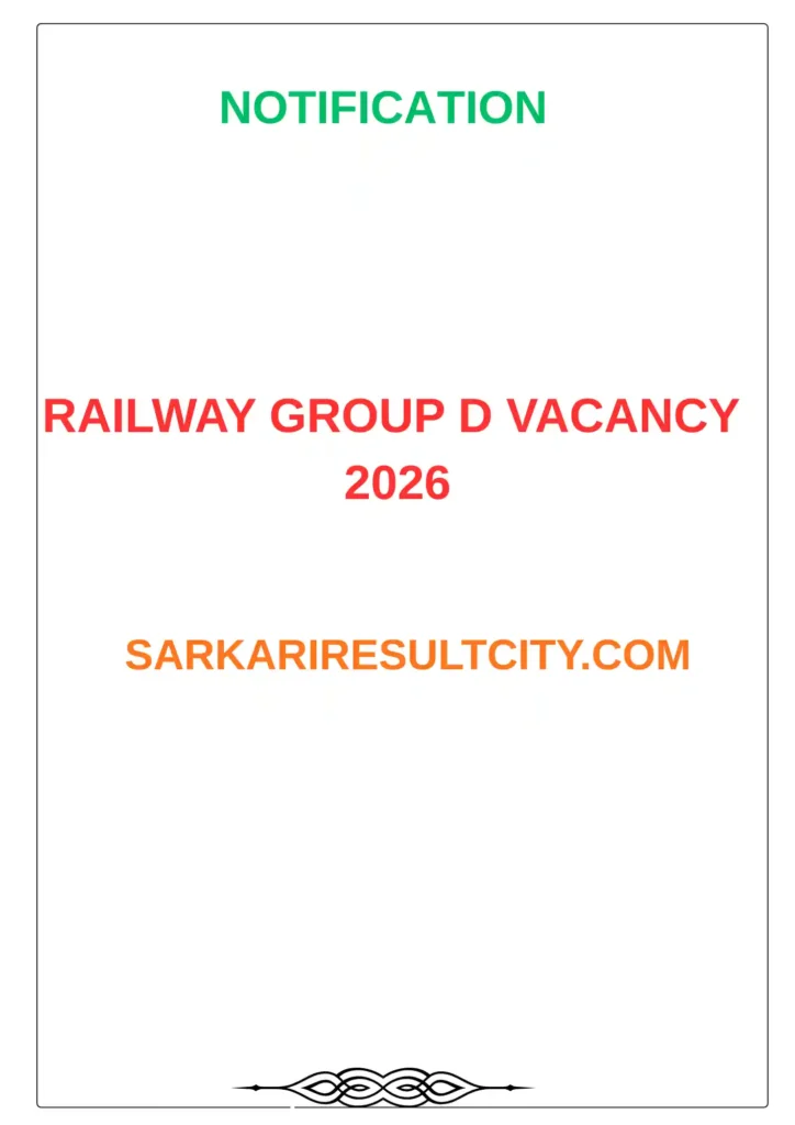 Railway Group D Vacancy 2026